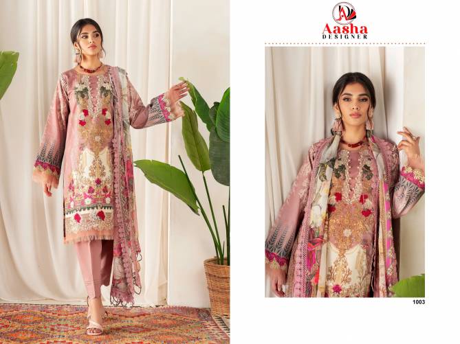 Aasha 1003 Cotton Printed Pakistani Suits Catalog

